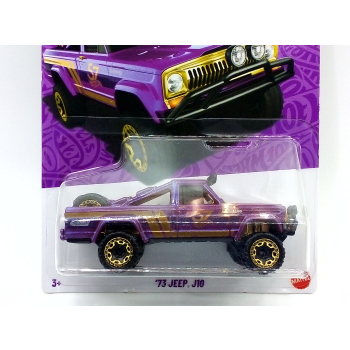 '73 Jeep J10 purple chrome - Hot Wheels Long Card
